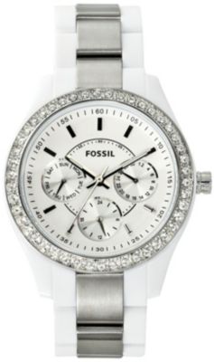 Ladies Fossil Silver Dress Watch