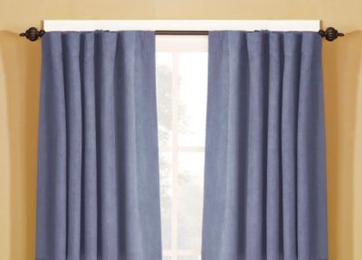 Soft Suede Window Panels - Smoke Blue
