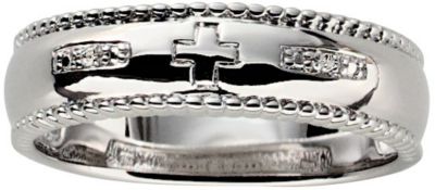 Sterling Silver Diamond Accent Men's Wedding Band