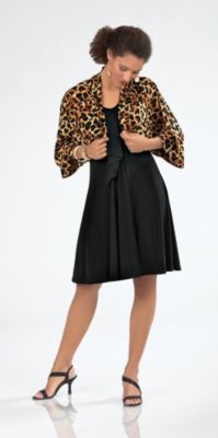 Tiana B Womens Leopard Shrug