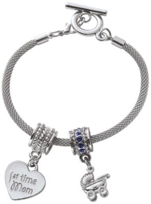 Brazalete con dijes "1st Time" - Mamá/Azul