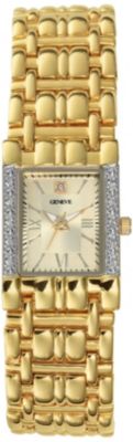 Geneve Ladies' Gold Tone Diamond Watch