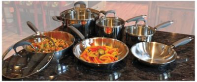 Oneida 10pc Stainless Gourmet Pro Cookware Set