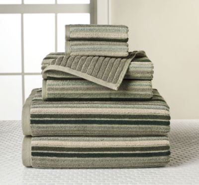 Impression Stripe 6-Pc. Reversible Towel Set