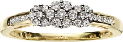 10K Gold Diamond Cluster Ring