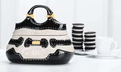 Handpainted Classic Purse Design Cookie Jar