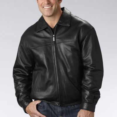 Boston Harbour Men's Leather Bomber Jacket