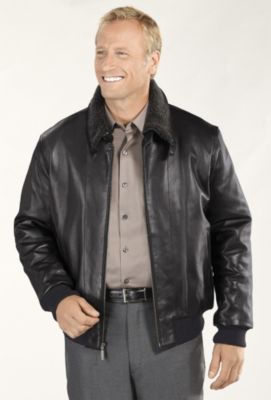 Boston Harbour Men's Aviator Leather Jacket