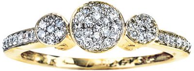10K Gold 1/4 ct tw Diamond Cluster Ring