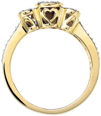 10K Gold 1/4 ct tw Diamond Cluster Ring