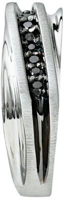Men's 10K White Gold 1/10 ct tw Black Diamond Ring