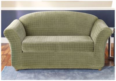 Stretch Squares Sofa Slipcover