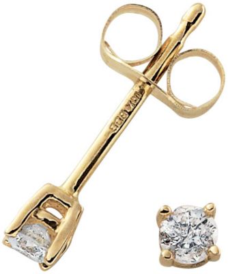 Aretes de oro de 14Q c/diamantes redondos
