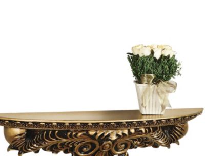 Gold Leaf Shelf, Mirror + Sconces