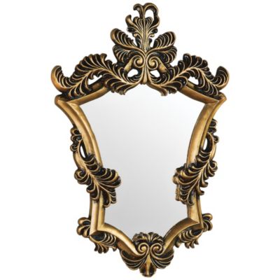 Gold Leaf Shelf, Mirror + Sconces