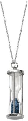 14K White Gold Sapphire "Time in a Bottle" Pendant