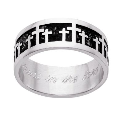 Sterling Silver Multi Cross Band