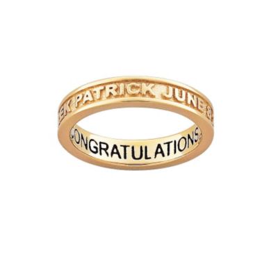 18K Gold Over Silver Slim Message Band