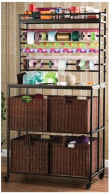 Southern Enterprises Craft Storage Rack w/Baskets