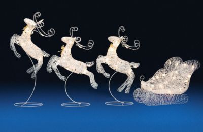 36" 3-D Sleigh & Reindeer