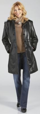Excelled Misses' Leather Walking Coat