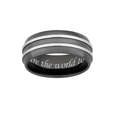 Men's Stainless Steel Double Row Personalized Band