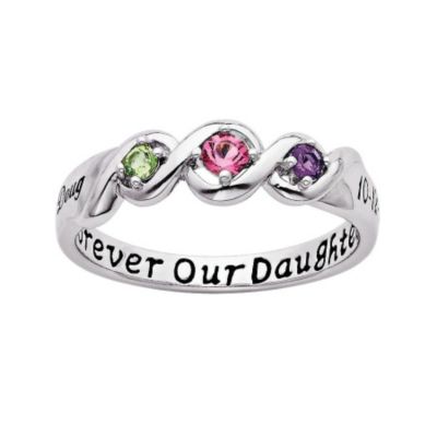 Sterling Silver Daughters' Birthstone Ring