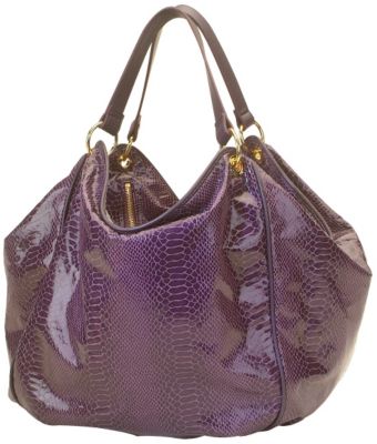 Via Spiga Sabbia Snake Print Shopper Purple