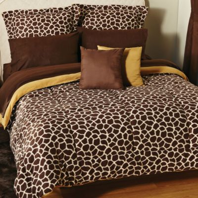 Out of Africa Fleece Chocolate Mini Comforter Set