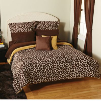 Out of Africa Fleece Chocolate Mini Comforter Set