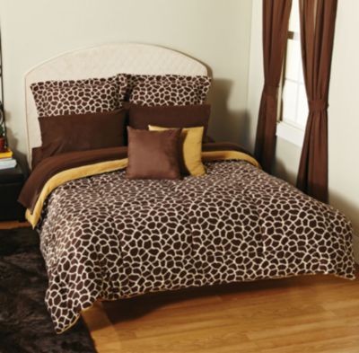 Out of Africa Fleece Chocolate Mini Comforter Set