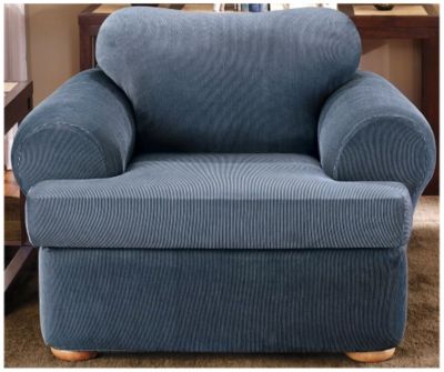 Sure Fit Stretch Stripe 2 pc Chair Slipcover