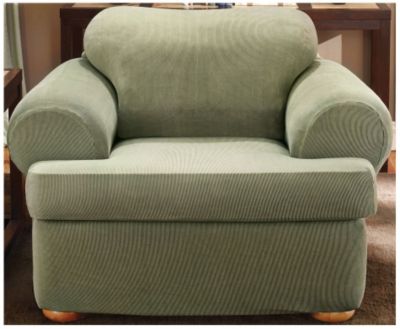 Sure Fit Stretch Stripe 2 pc Chair Slipcover