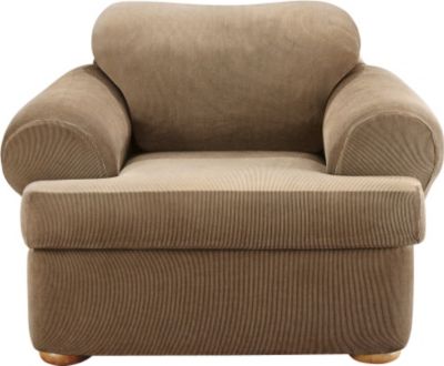 Sure Fit Stretch Stripe 2 pc Chair Slipcover