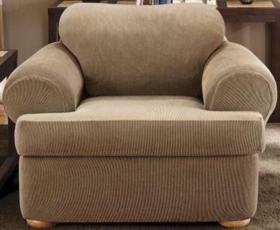 Sure Fit Stretch Stripe 2 pc Chair Slipcover