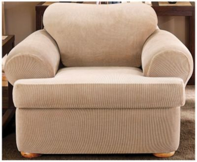 Sure Fit Stretch Stripe 2 pc Chair Slipcover
