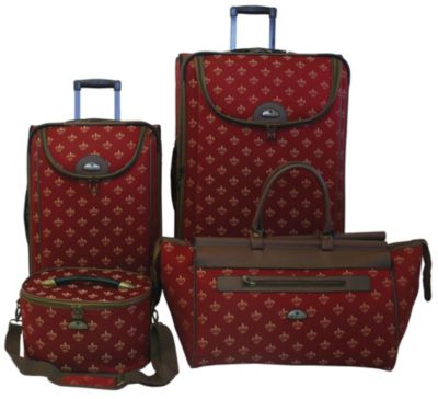 American Flyer Fleur De Lis 4pc Luggage Set