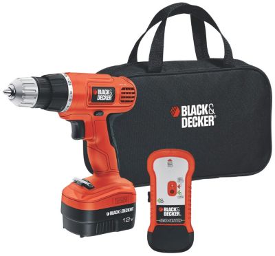 Black & Decker 12V Drill w/Stud Sensor & Carry Bag