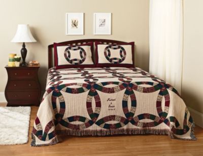 Personalized Wedding Ring Queen Bedspread
