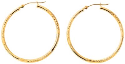 10K Gold Medium Tube Hoop Earrings