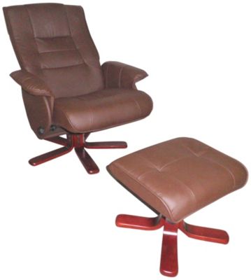 Save 35% Swivel Reclining Chair+ Ottoman Brown