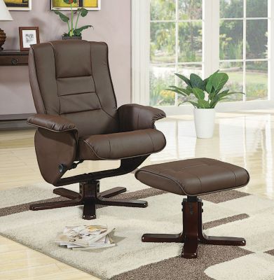 Save 35% Swivel Reclining Chair+ Ottoman Brown