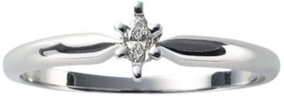 14K White Gold Marquise Diamond Solitaire Ring