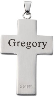 Men's Stainless Steel & Carbon Fiber Cross Pendant