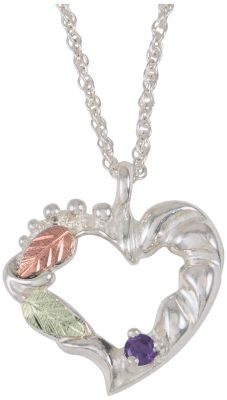 Sterling Silver & 12K Black Hills Gold Heart