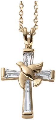 14K Gold over Silver Cross & CZ Stud Earrings Set