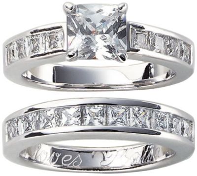SS Princess Cut Personalized Bridal Set