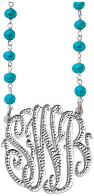 Sterling Silver & Turquoise Monogram Necklace