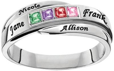 Sterling Silver Family Birthstone Band