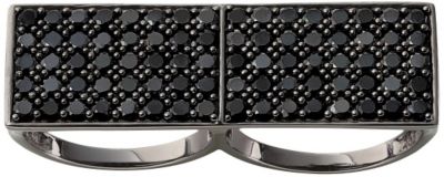 Mens Black RhodiumPlated Silver Spinel Ring